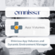 kantoorruimte met logo van omnissa en vmware app volumes